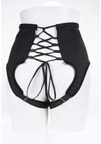 High Waisted Corset Strap-On - Black