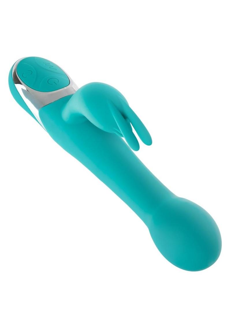 Enchanted Oscillate Rechargeable Silicone Rabbit Vibrator - Blue