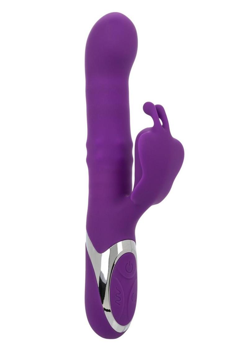 Enchanted Flutter Rechargeable Silicone Dual Action Rabbit Vibrator - Purple