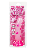 Glow Stick Heart Silicone Glow in the Dark Dildo with Suction Base - Pink
