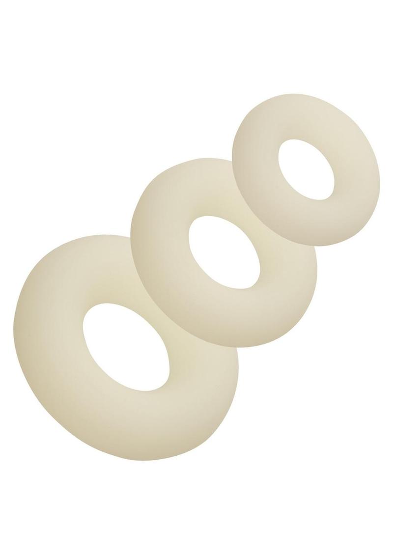 Alpha Glow in the Dark Liquid Silicone 3 Ring Set - White