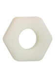 Alpha Glow in the Dark Liquid Silicone Prolong Sexagon Ring - White