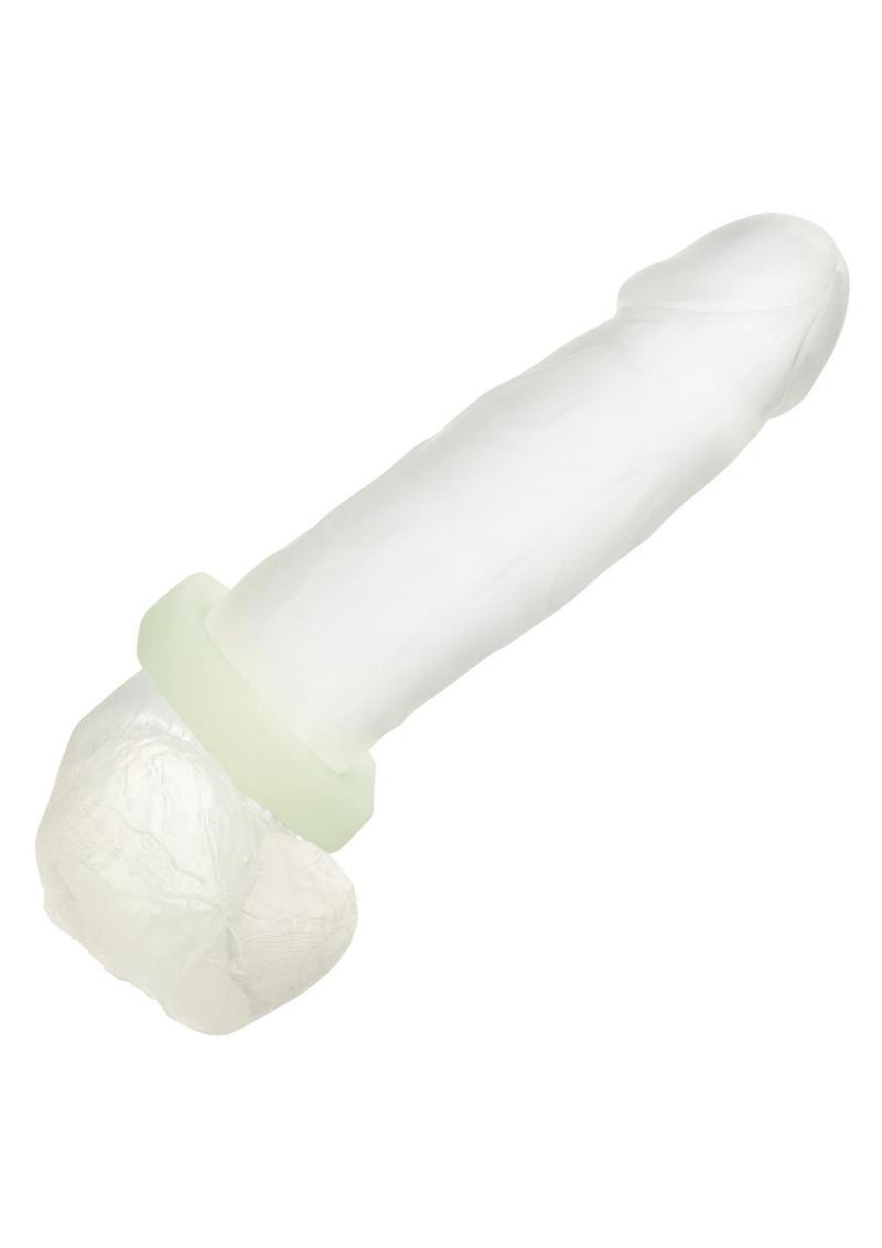 Alpha Glow in the Dark Liquid Silicone Prolong Sexagon Ring - White