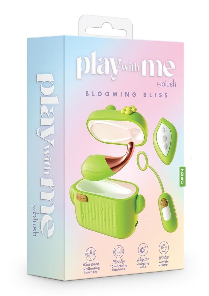 Play with Me Blooming Bliss Rechargeable Silicone Mini Vibrators - Green