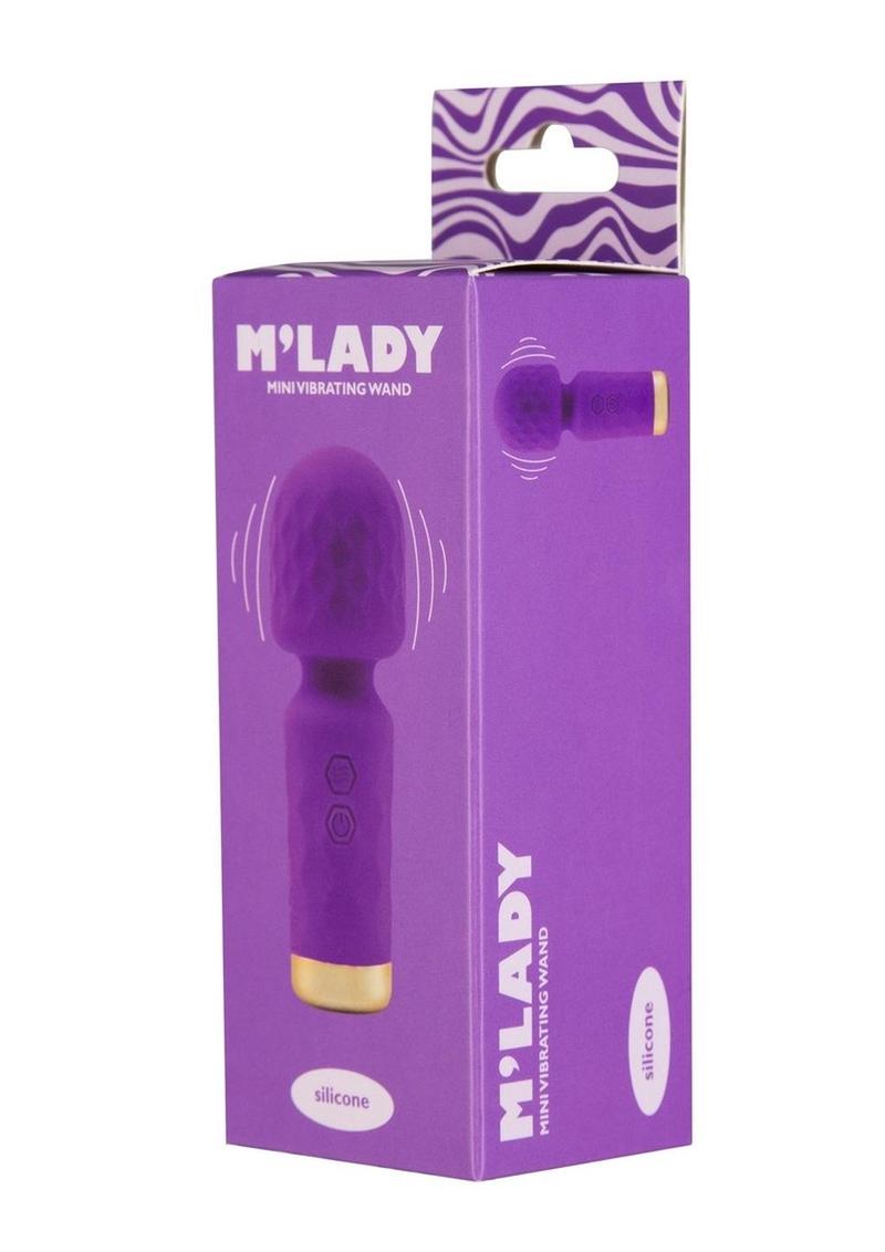 M'Lady Rechargeable Silicone Mini Vibrating Wand - Purple