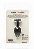 Roses Til Dawn Silicone Butt Plug - Medium - Black