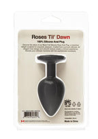 Roses Til Dawn Silicone Butt Plug - Large - Black