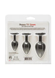 Roses Til Dawn Silicone Butt Plug Set (3 Piece) - Black