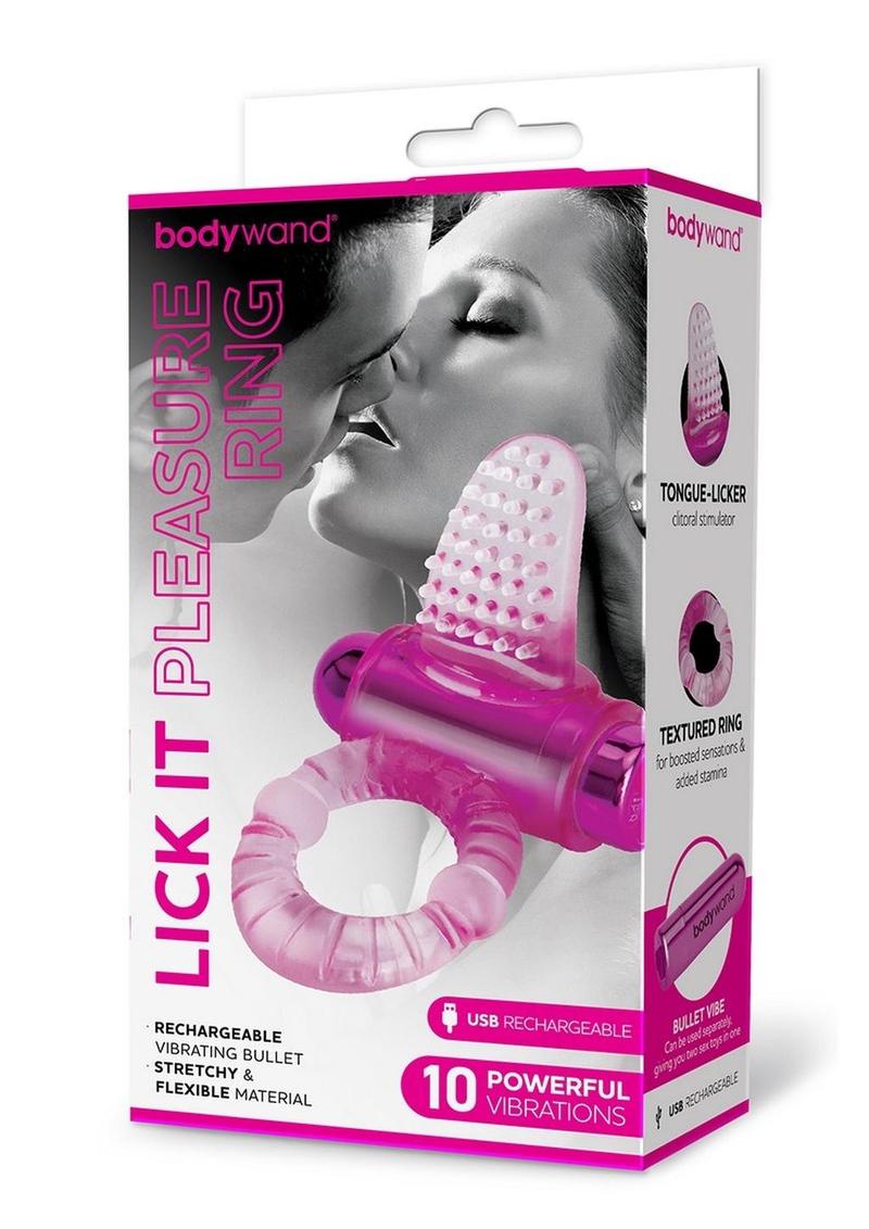 Bodywand Rechargeable Silicone Lick It Pleasure Ring - Pink