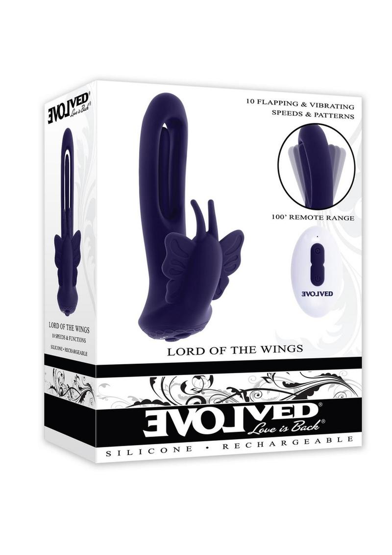 Lord of the Wings Rechargeable Silicone Butterfly Stimulator with Remote Control - Purple