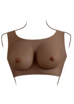 Gender X Breast Plate Silicone C Cup - Chocolate