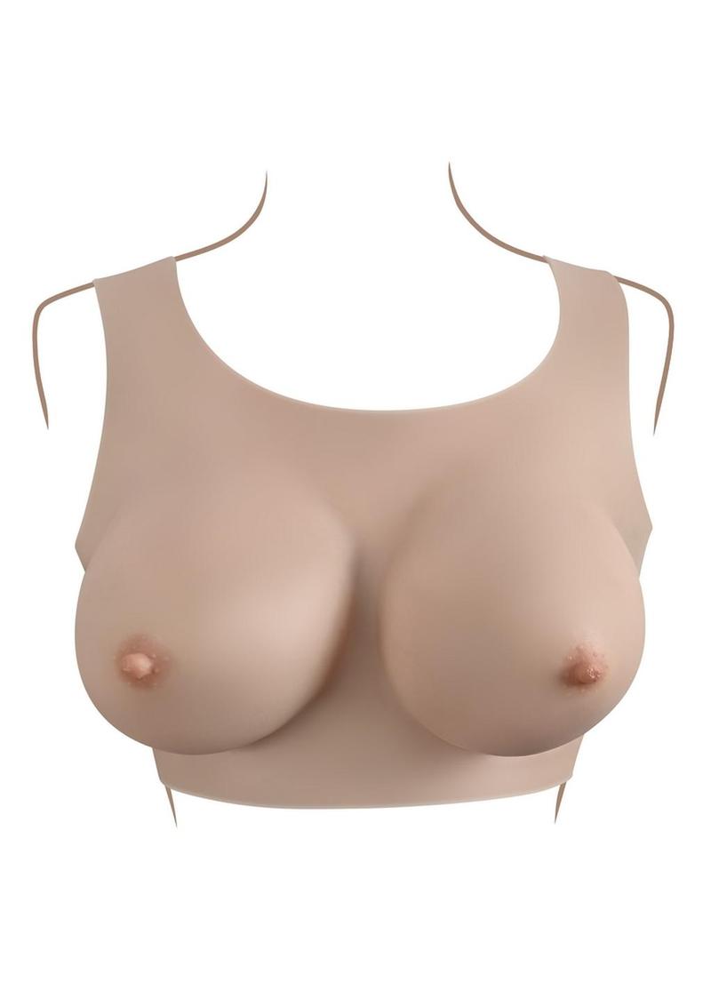 Gender X Breast Plate Silicone D Cup - Vanilla