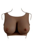 Gender X Breast Plate Silicone E Cup - Chocolate