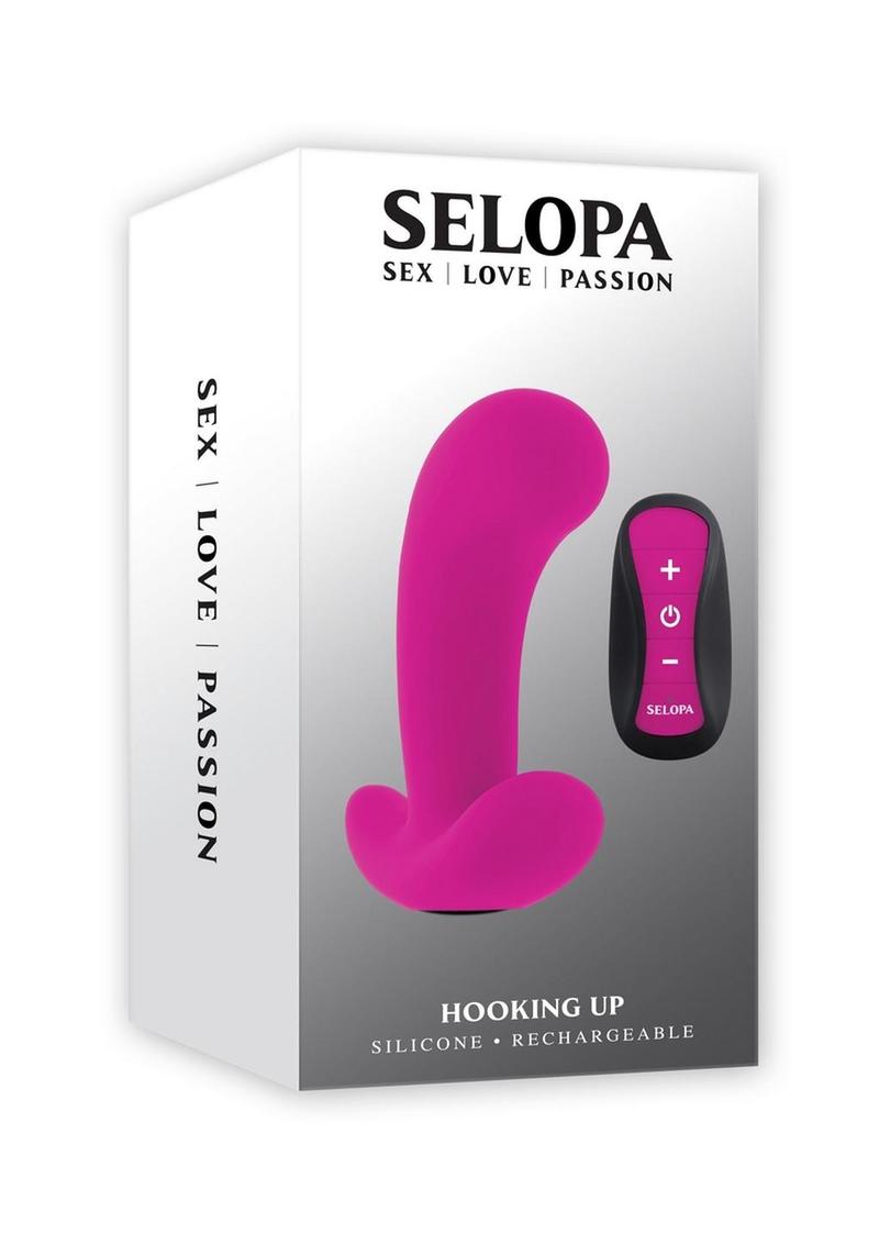 Selopa Hooking Up Rechargeable Silicone Anal Plug with Remote Control - Pink