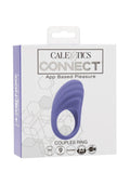 CalExotics Connect App Compatible Rechargeable Silicone Couples Cock Ring with Remote Control - Purple