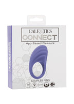 CalExotics Connect App Compatible Rechargeable Silicone Couples Cock Ring with Remote Control - Purple