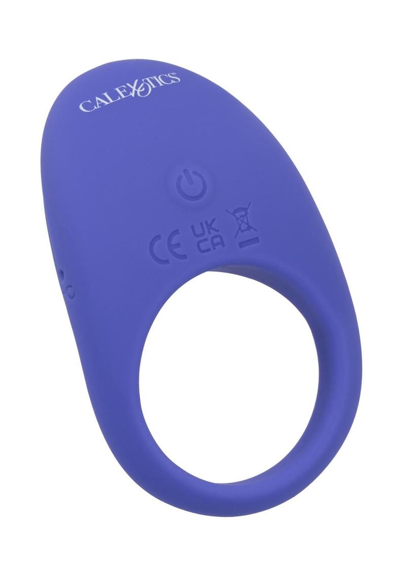 CalExotics Connect App Compatible Rechargeable Silicone Couples Cock Ring with Remote Control - Purple