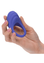 CalExotics Connect App Compatible Rechargeable Silicone Couples Cock Ring with Remote Control - Purple