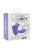 CalExotics Connect Venus Butterfly Rechargeable Silicone App Compatible Stimulator with Remote Control - Purple