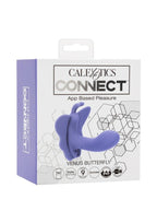 CalExotics Connect Venus Butterfly Rechargeable Silicone App Compatible Stimulator with Remote Control - Purple