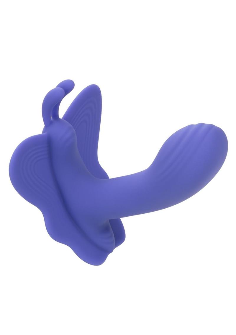 CalExotics Connect Venus Butterfly Rechargeable Silicone App Compatible Stimulator with Remote Control - Purple