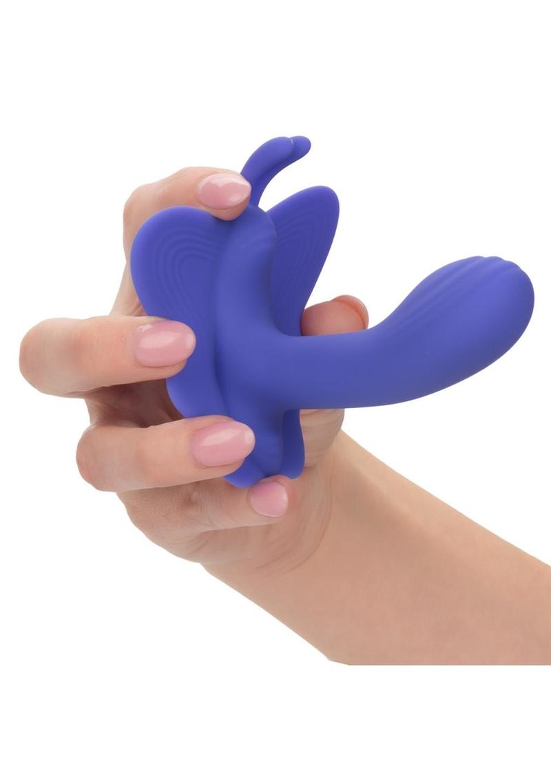CalExotics Connect Venus Butterfly Rechargeable Silicone App Compatible Stimulator with Remote Control - Purple