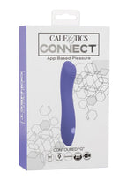CalExotics Connect Contoured G Rechargeable Silicone App Compatible G-Spot Vibrator with Remote Control - Purple