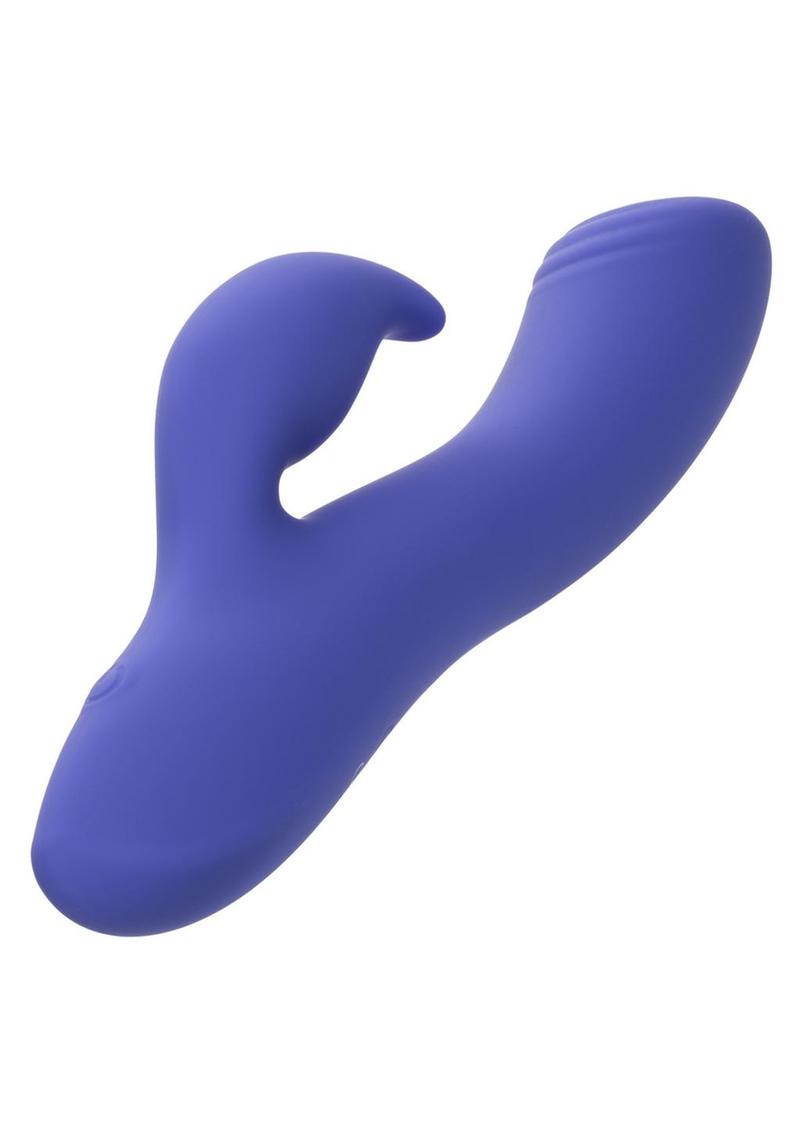 CalExotics Connect App Compatible Dual Stimulator Rechargeable Silicone Rabbit Vibrator - Purple