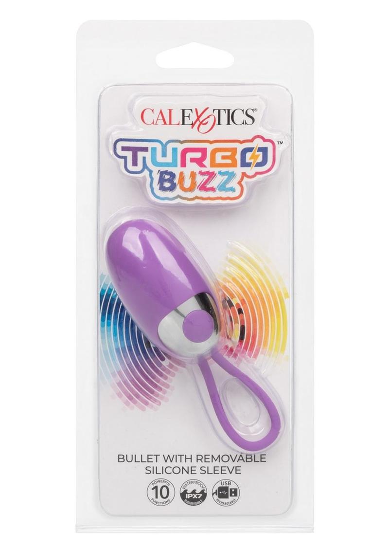 Turbo Buzz Rechargeable Bullet with Removable Silicone Egg - Purple