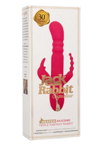 Jack Rabbit Signature Heated Rechargeable Silicone Triple Stimulation Fantasy Rabbit Vibrator - Pink