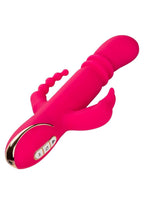 Jack Rabbit Signature Heated Rechargeable Silicone Triple Stimulation Fantasy Rabbit Vibrator - Pink