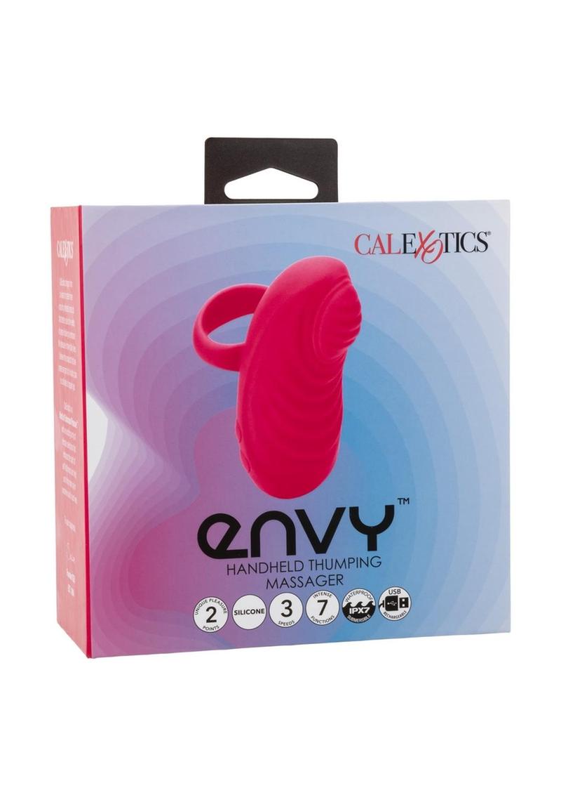 Envy Handheld Thumping Rechargeable Silicone Finger Vibrator - Pink