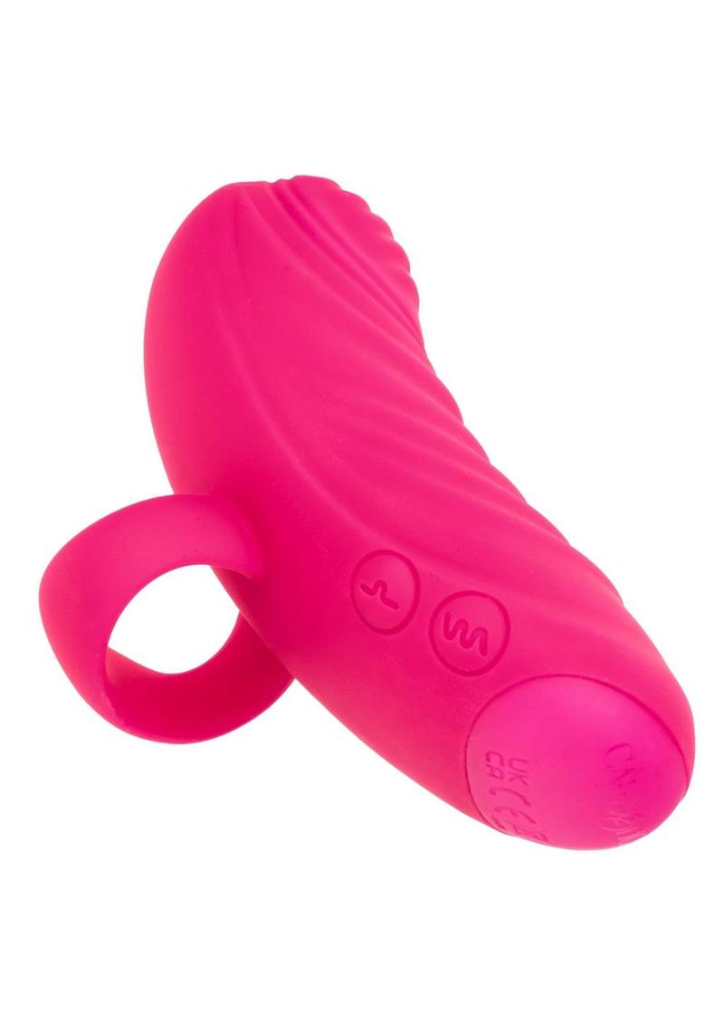 Envy Handheld Thumping Rechargeable Silicone Finger Vibrator - Pink