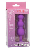 First Time Triple Beaded Silicone Rechargeable Probe - Purple