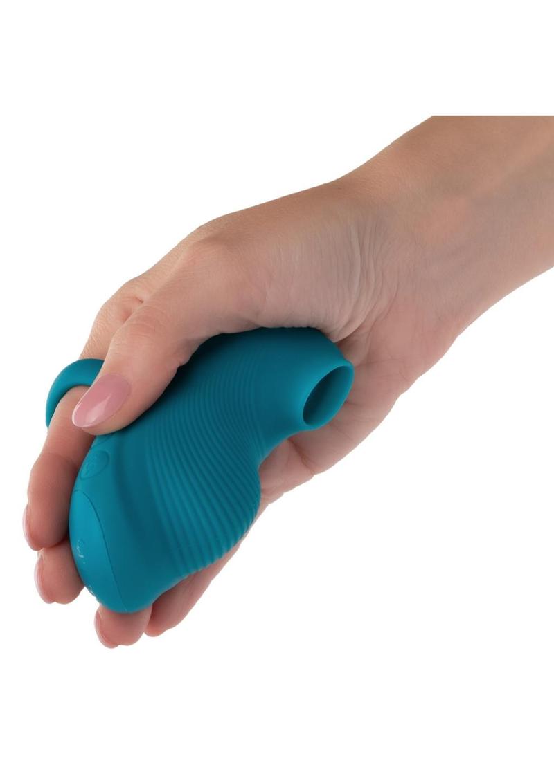 Envy Handheld Suction Rechargeable Silicone Clitoral Massager - Blue