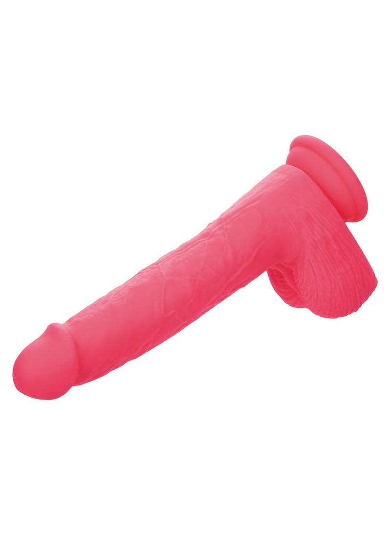 Silicone Studs Rumbling & Thrusting Rechargeable Dildo 7in - Pink