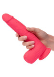 Silicone Studs Rumbling & Thrusting Rechargeable Dildo 7in - Pink