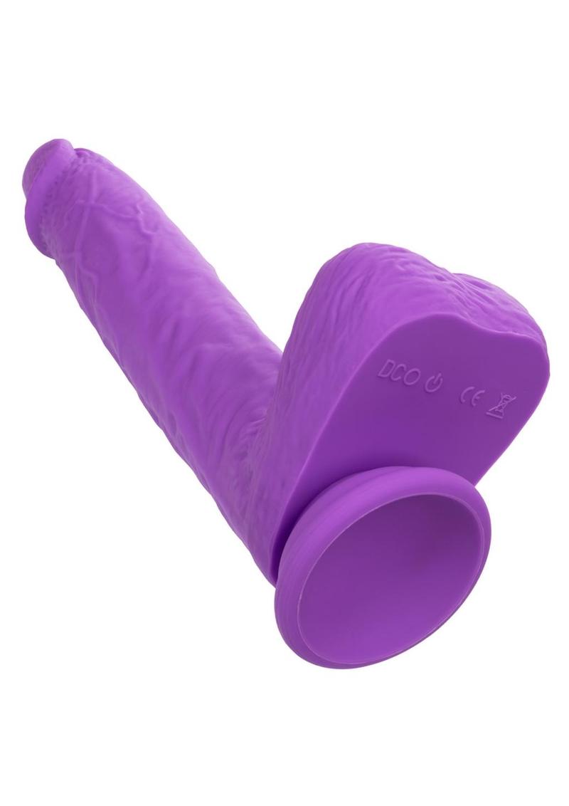 Silicone Studs Gyrating & Thrusting Rechargeable Dildo 7in - Purple