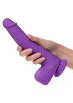 Silicone Studs Gyrating & Thrusting Rechargeable Dildo 7in - Purple