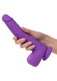Silicone Studs Gyrating & Thrusting Rechargeable Dildo 7in - Purple