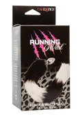 Running Wild Black & White Tail Faux Fur Tail and Metallic Anal Plug - Black/White