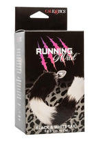 Running Wild Black & White Tail Faux Fur Tail and Metallic Anal Plug - Black/White
