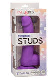 Silicone Studs Neon Dildo 6in - Purple
