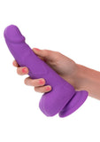 Silicone Studs Neon Dildo 6in - Purple