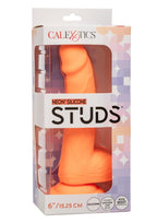 Silicone Studs Neon Dildo 6in - Orange