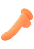 Silicone Studs Neon Dildo 6in - Orange