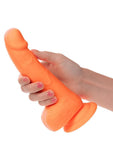 Silicone Studs Neon Dildo 6in - Orange
