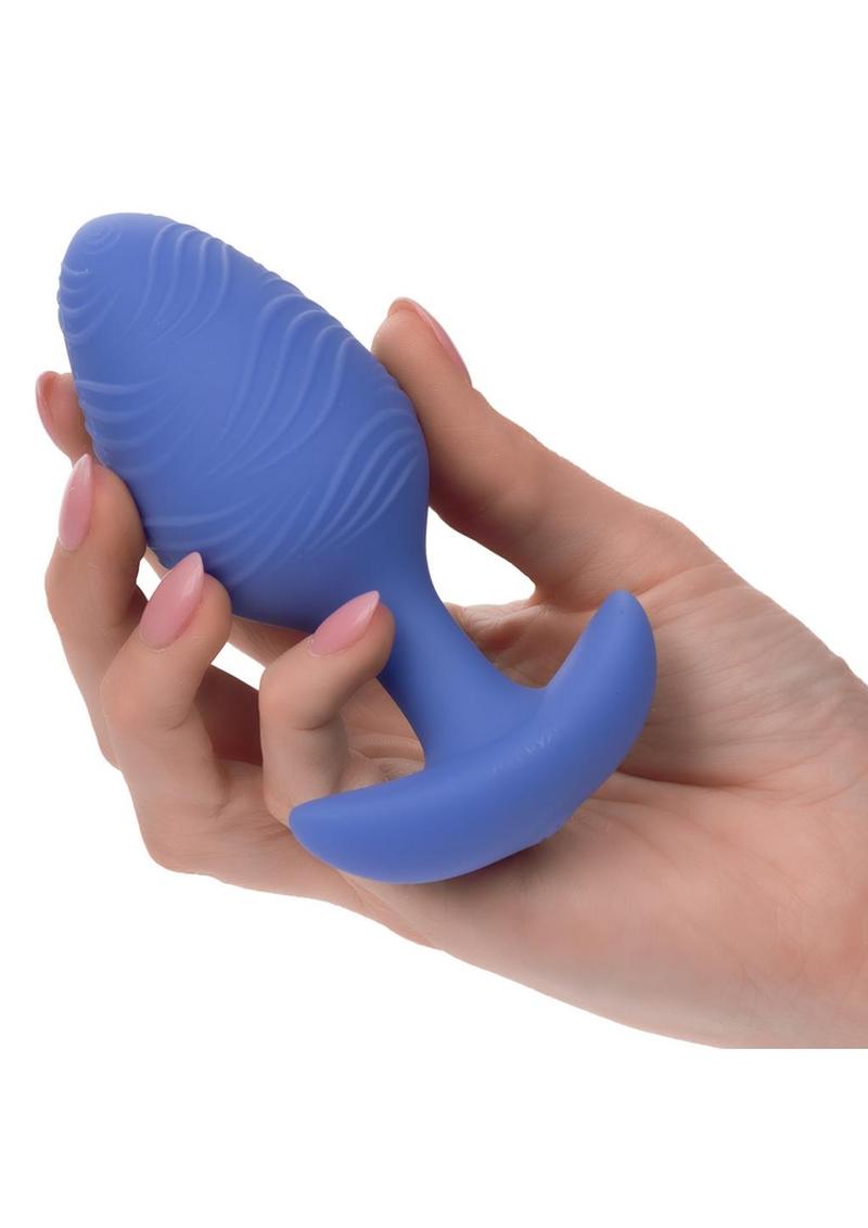 Cheeky Rechargeable Silicone Glow in The Dark Butt Plug - Large - Blue