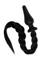 Whipsmart Silicone Plug 4in with Pony Tail - Black