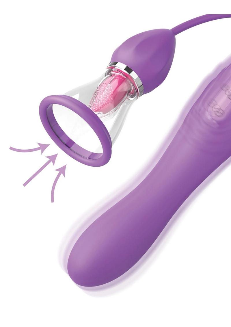 Fantasy for Her Ultimate Pleasure Max Rechargeable Silicone Pump with Clitoral Stimulator - Purple